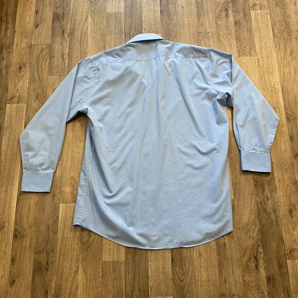 Stacy Adams Men's Size 16.5 Light Blue Long Sleeve Button Down Shirt *stained* - Picture 3 of 6